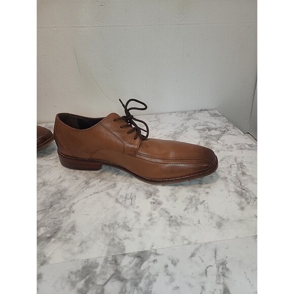Florsheim Mens 10.5 D Dress Shoes Whiskey Brown Leather Lace Up Derby Business - Picture 9 of 13